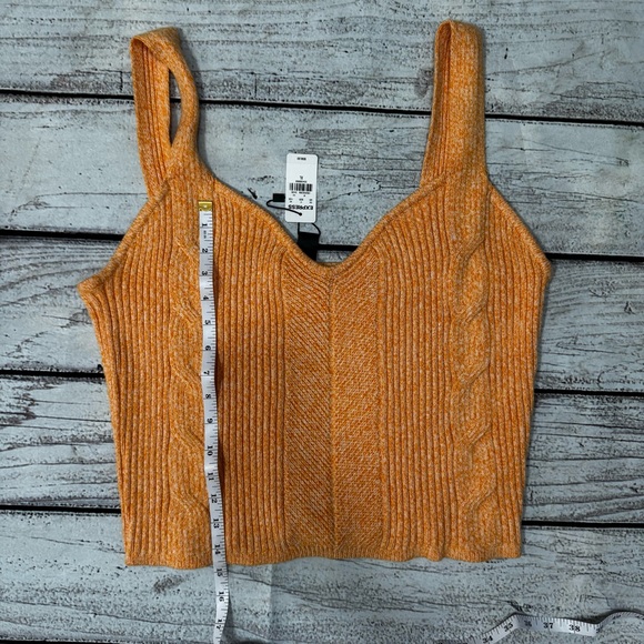 Express Marbled Orange Cable Knit Crop Top - Picture 11 of 12